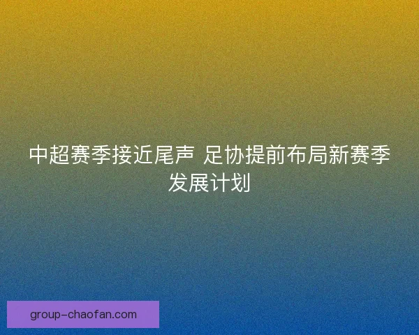 中超赛季接近尾声 足协提前布局新赛季发展计划