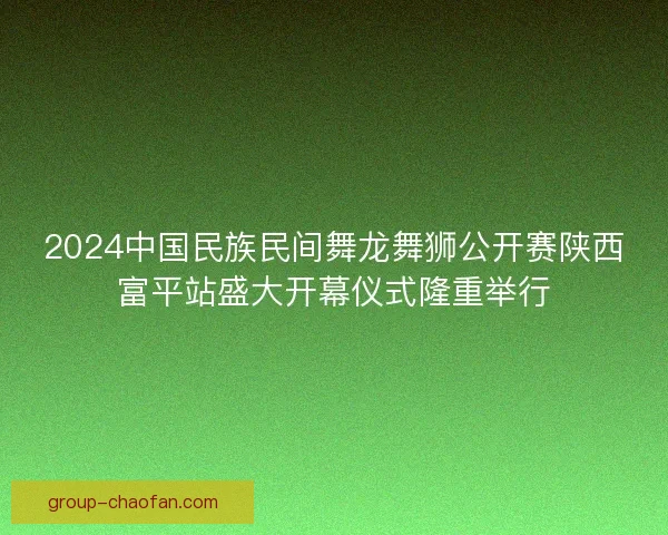 2024中国民族民间舞龙舞狮公开赛陕西富平站盛大开幕仪式隆重举行